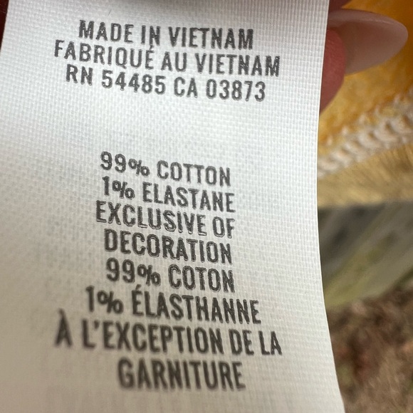 AERIE Easy Street Yellow Cotton Relaxed Fit V Neck Sweatshirt Women’s Small - Picture 10 of 13